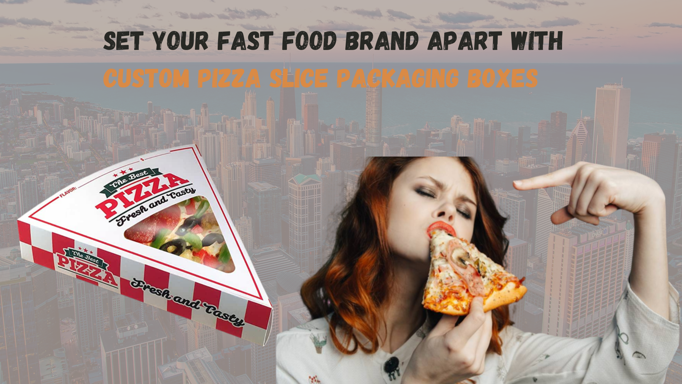Set Fast Food With Custom Pizza Slice Packaging Boxes